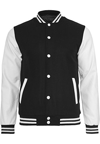 Urban Classics Kurtka męska Oldschool College, Blk/Wht, 4XL duże rozmiary