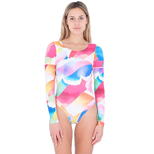 Hurley Damska koszulka Sundance Max Long Sleeve Bodysuit Rash Guard, Taniec słoneczny., L