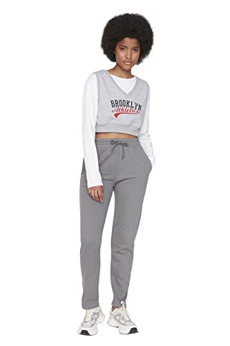 TRENDYOL Spodnie dresowe damskie i męskie Średni rozmiar, Grau, L, Grau, L