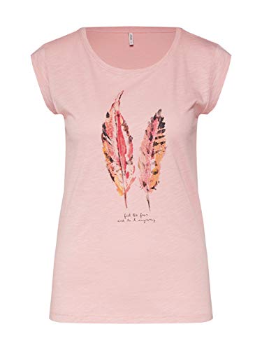 ONLY Damska koszulka Onlbone S/S Feel/Feathers Top Box Cs Jrs, Blush/drukowanie: feel2, S