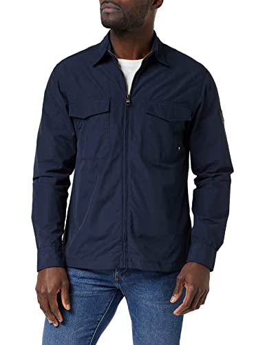 Tommy Hilfiger Koszula męska Paper Touch Overshirt na co dzień, Pustynne niebo, XS