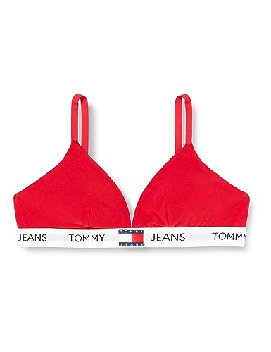 Tommy Jeans Damskie wyściełane trójkątne biustonosze (rozmiary zewnętrzne), Głęboki karmazynowy, XXL