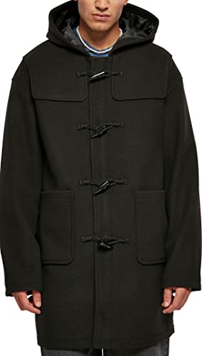 Urban Classics Płaszcz męski Duffle Coat, płaszcz z poliestru o kroju oversize, dostępny w kolorze czarnym, rozmiary S-5XL, czarny, L