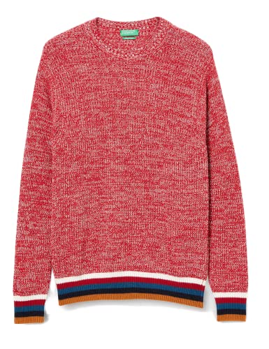 United Colors of Benetton sweter męski, Czerwone paski kolorowe 921, XS