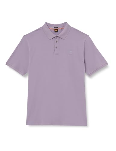 BOSS Męska koszulka polo Passenger Slim-Fit z rozciągliwej bawełny z naszywką z logo, Medium Purple511, 4XL
