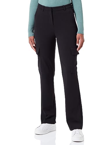 Bestseller A/S Damskie spodnie VMZAMIRA MR Straight Cargo Pant GA NOOS, czarne, XS/32, Schwarz, (XS) W / 32L