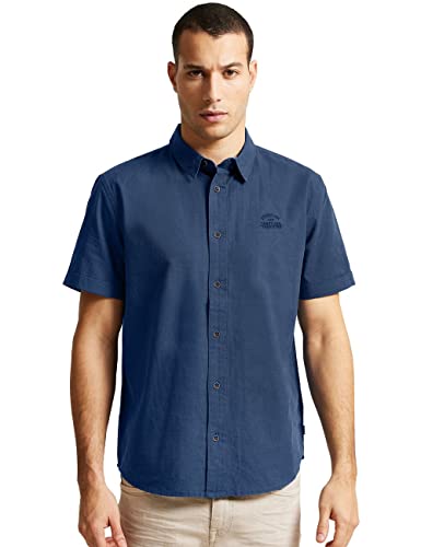 Street One MEN Męska koszula z krótkim rękawem, niebieski (Deep Sea Blue), 3XL