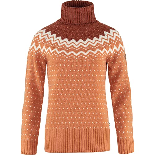 Fjällräven Damski sweter Övik Knit Roller Neck W, Desert Brown-Autumn Leaf, L, Desert Brown-Autumn Leaf, L