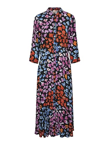 YAS Damska sukienka Yassavanna Long Shirt Dress S. Noos, Czarny/Aop: liro Print, XL