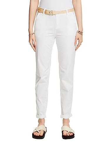 ESPRIT Spodnie damskie 993EE1B312, 100/WHITE, 32/32, 100 / biały, 32W / 32L