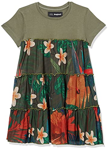 Desigual Sukienka dziewczęca Vest_Zafiro Casual, zielony, 3-4 Lata