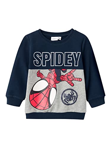NAME IT Bluza chłopięca Nmmjubi Spidey Sweat Unb Mar, Dark Sapphire, 92