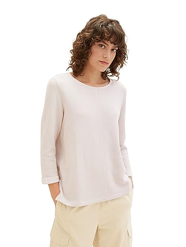 TOM TAILOR Damska bluza Cosy z rękawami 3/4, 32398 - Clouds Grey Melange, 3XL