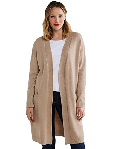Street One Damski długi kardigan A253554, Buff Sand Melange, 36