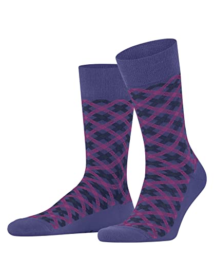 FALKE Mężczyźni Skarpety Smart Check M SO Bawełna z wzorem 1 Para, Niebieski (Overseas 6874), 43-46