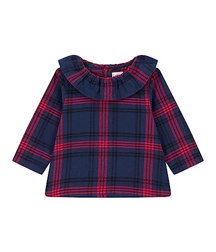 Petit Bateau A08RM bluzka z długim rękawem, niebieska smoking/wielokolorowa, 6 miesięcy, Niebieski smoking/wielokolorowy, 6 Miesiące