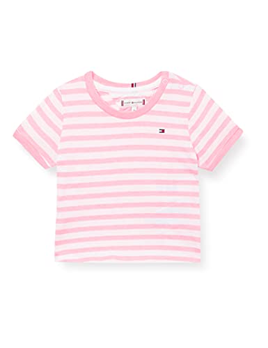 Tommy Hilfiger Dziewczęca koszula Essential Stripe Top S/S, Cotton Candy/White
