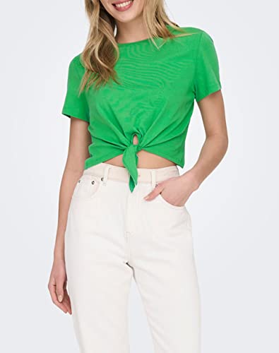 ONLY Women's ONLMAY S/S Short Knot TOP Box JRS T-Shirt, Kelly Green, S, zielony (Kelly Green), S