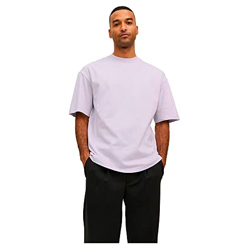 JACK & JONES Męski T-shirt z okrągłym dekoltem, Evening Haze/Fit: luźny krój, L