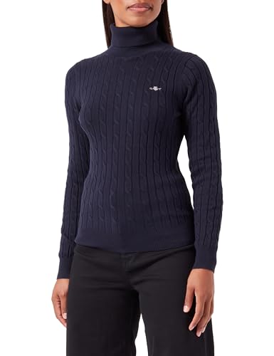 GANT Damski sweter ze stretchem bawełnianym, niebieski (Evening Blue), XS