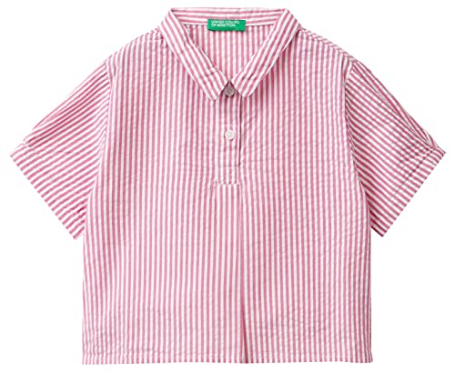 United Colors of Benetton Dziewczęca bluzka, Multicolore: Bianco/Rosa 911, 90 cm