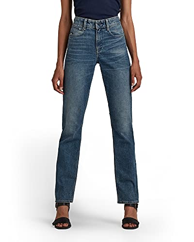 G-STAR RAW Noxer High Waist Straight dżinsy damskie, Blue (Faded Cascade C052-c606), 31W / 32L