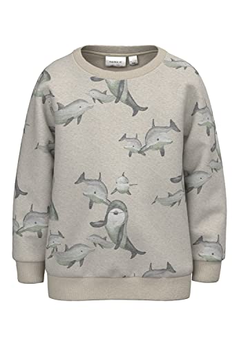 NAME IT Bluza chłopięca Nmmfeliks Sweat Unb, Peyote Melange, 98
