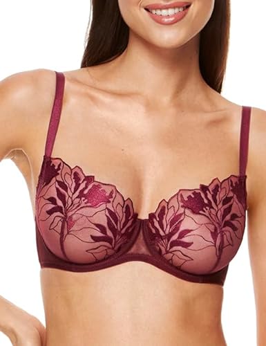 Gorteks Coco-B2 miękki biustonosz, koronka, komfort - 75C, ciemnoczerwony, ciemnoczerwony, 75C