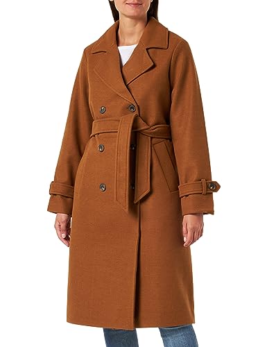 Bestseller A/S Damski VMFORTUNEVEGA AW23 długi płaszcz GABOOS płaszcz, guma/szczegóły: SOLID, L, Rubber/Detail:SOLID, L