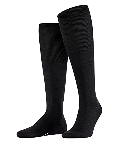 FALKE Mężczyźni Podkolanówki Airport M KH Wełna Merynosa Bawełna długie jednokolorowe 1 Para, Czarny (Black 3000), 49-50