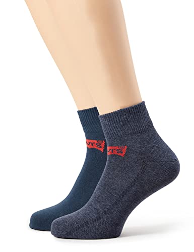 Levi's Skarpety męskie 168sf Mid Cut 3p, Niebieski (ciemny dżins 825), 43-45 EU