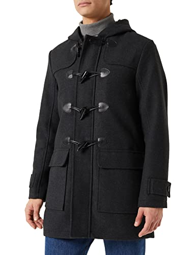TOM TAILOR Męskie płaszcz wełniany 1028960, 13124 - Dark Grey Wool Jacket, S