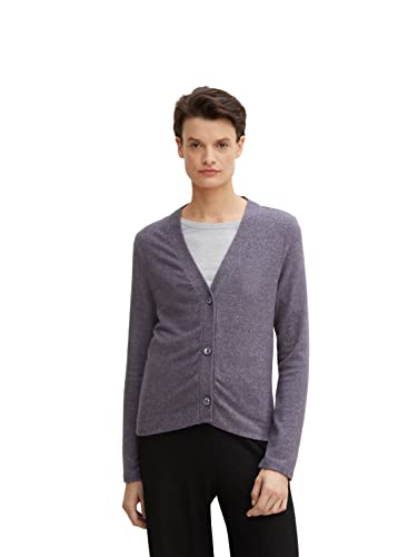 TOM TAILOR Damski koszulka kardigan 1032743, 30279 - Evident Anthracite Melange, 3XL