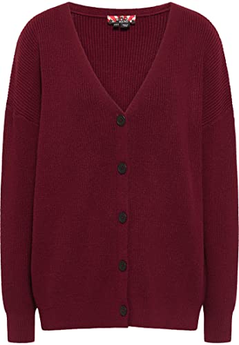 myMo ROCKS Damski kardigan, ciemnoczerwony, M/L, ciemnoczerwony, M-L