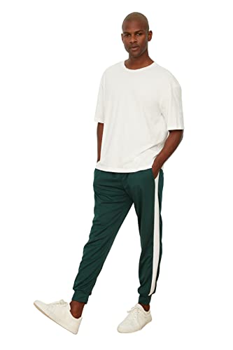 Trendyol Zielony Męski regularny Fit Tire Trotting Paneled Tracksuit spodnie męskie, Zielony, L