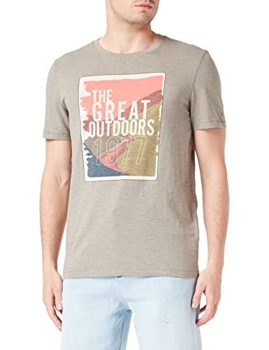 camel active Męski t-shirt 409745/1T32, khaki, M, khaki, M