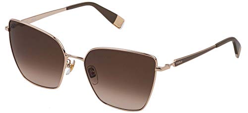 Furla Damskie okulary przeciwsłoneczne Vfu549, Shiny Rose Gold W/Beige Parts, 70, Błyszczące różowe złoto W/beżowe części