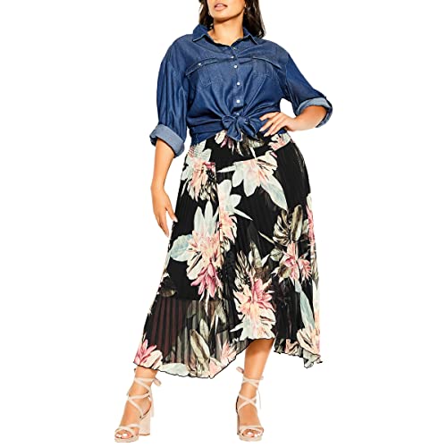 CITY CHIC Damska spódnica plus size Barbados, Blk Barbados, 50-Plus
