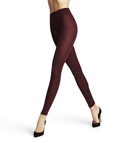 FALKE Kobiety Legginsy Softmerino W LE Wełna Merynosa Bawełna jednokolorowe 1 Para, Czerwony (Barolo 8596), S-M