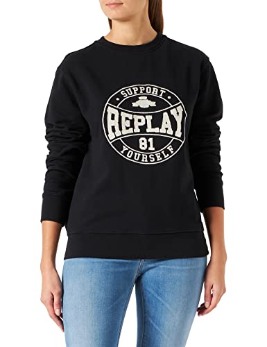Replay Bluza damska W3709, czarna, L (DE)