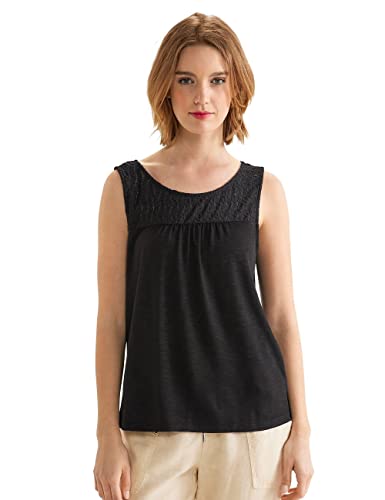 Street One Damski top koronkowy, czarny, 34