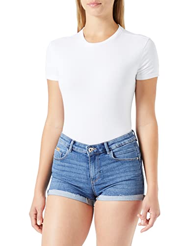 ONLY Onldaisy Life Reg Push Up szorty damskie Raw EXT, niebieski (medium blue denim), 28