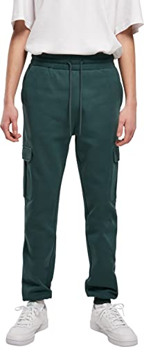Urban Classics Spodnie dresowe męskie cargo, Butelkowy zielony, 5XL