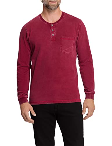 Pioneer Henley męska koszulka polo, Red Washed 4860, L