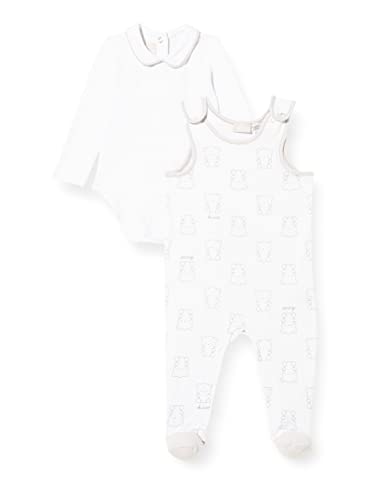 chicco Zestaw piżamy Baby Completino Con Body Manica Lunga E Tutina Senza Maniche, Bianco, 9 miesi?cy