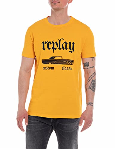 Replay T-shirt męski, 545 Żółty, L