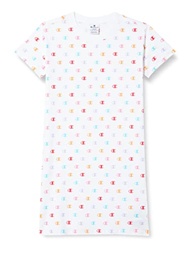 Champion Unisex dziecięca sukienka Legacy American Classics All Over Multicolor, biały, 7-8 Lat