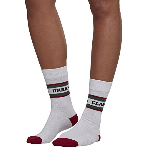 Urban Classics Skarpety męskie, Wielokolorowy (White/Green/Red 01251), 12/15