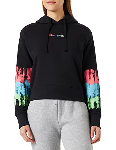 Champion Damska bluza z kapturem Legacy Color Ground Powerblend małe logo Boxy, Czarny, S