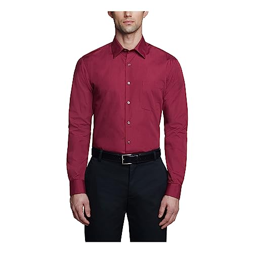 Van Heusen Koszula męska, magenta, L (Szyja 41 cm Rękawy 91/94 cm)